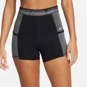 NWT Nike Pro Women's High-Waisted 3" Training Shorts with Pockets Size M